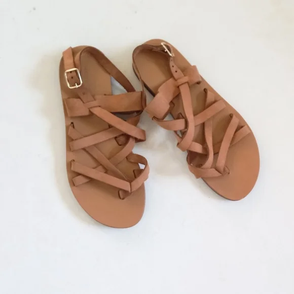 Monastiraki Greek tan leather sandals - Picture 3 of 7